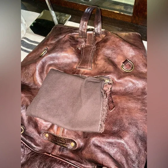 Bed Stu Leather 3 In 1 Delta Backpack Shoulder Bag HandBag Teak Rustic MSRP 345 - Picture 14 of 15